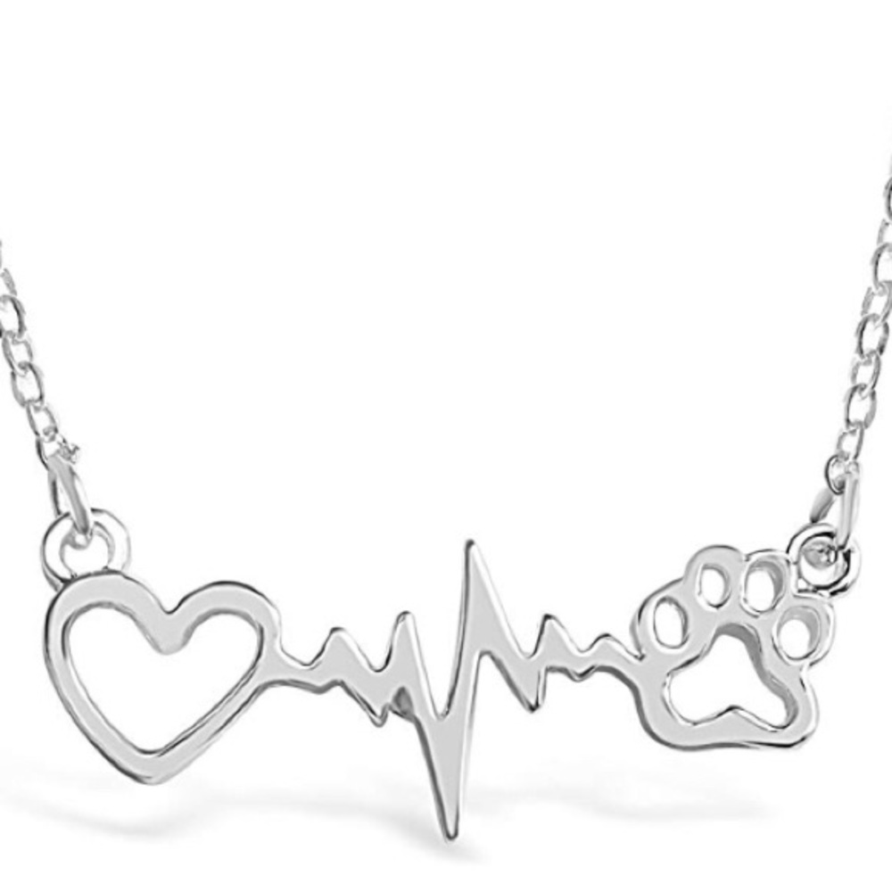 Brand new in package Dog lover heartbeat necklace